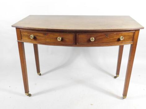 A George III mahogany bow fronted side table