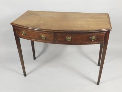 A 19thC mahogany bow fronted side table