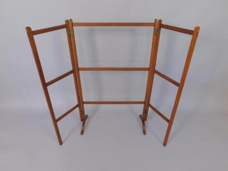 A late 19th/early 20thC mahogany folding towel rail