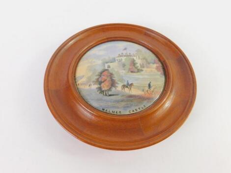 A 19thC Prattware pot lid Walmer Castle