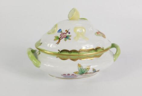 A Herend porcelain miniature tureen and cover