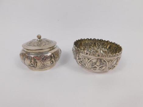 An Indian silver bowl