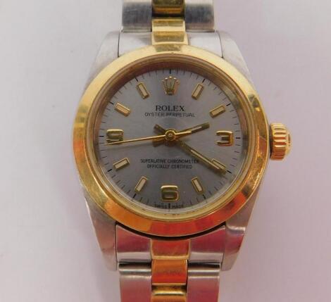 A lady's Rolex Oyster perpetual bi-colour wristwatch