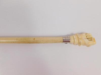 An early 19thC marine ivory and whalebone walking stick