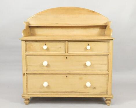 A Victorian pine wash stand chest