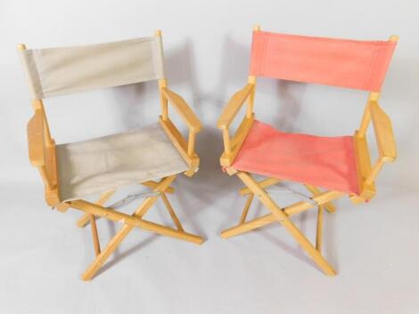 A pair of director's chairs.