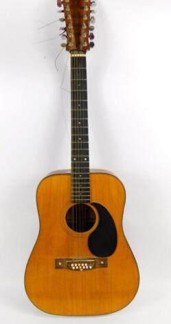 A 1960's John Bailey custom made 12 string acoustic guitar