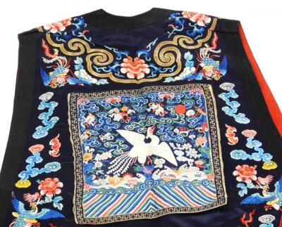 A 19thC Chinese ladies Xia Pei silk embroidered gauze dragon vest - 6