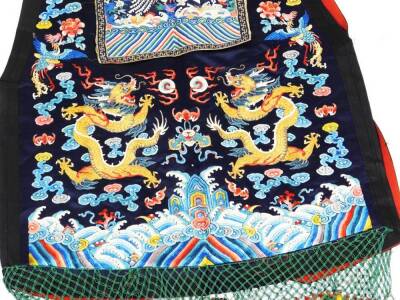 A 19thC Chinese ladies Xia Pei silk embroidered gauze dragon vest - 7