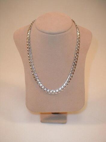 A flat curb link neck chain stamped 925