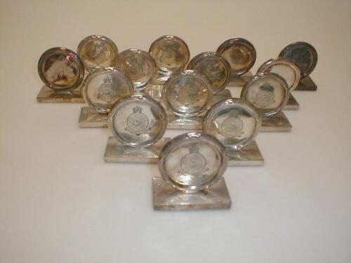 RAF Cranwell: a set of 10 electroplated menu holders