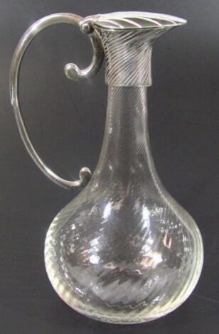 A 20thC glass claret jug