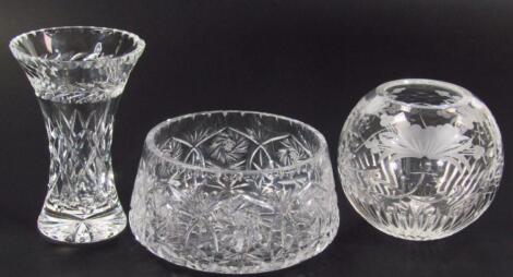 Various crystal glassware