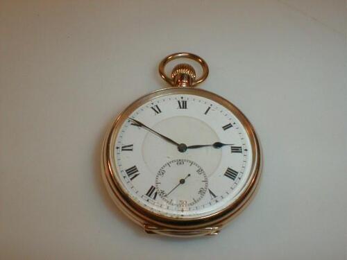 A 9ct gold cased open faced pocket watch