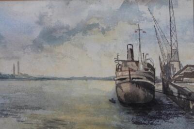 ‡W. Clifford (20thC). Evening at Southampton docks - 2