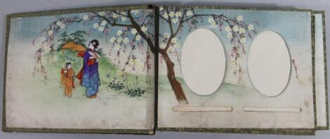 An early 20thC Japanese lacquered photograph album