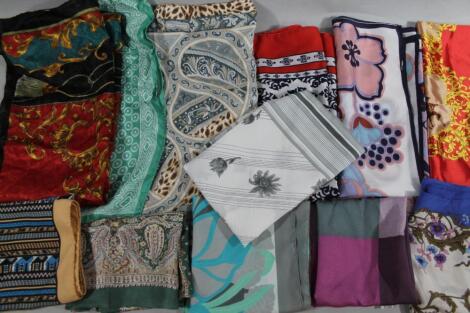 Various vintage designer and other silk scarves