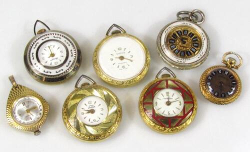 Various ladies miniature fob watches of varying designs