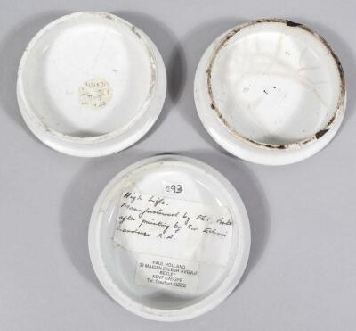 Three various Prattware pot lids - 2