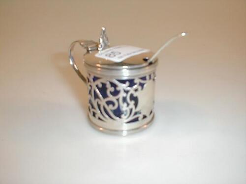 A George VI silver drum mustard