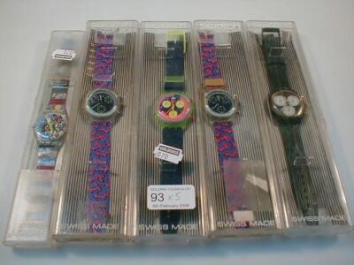 Five Swatch watches. £30-50