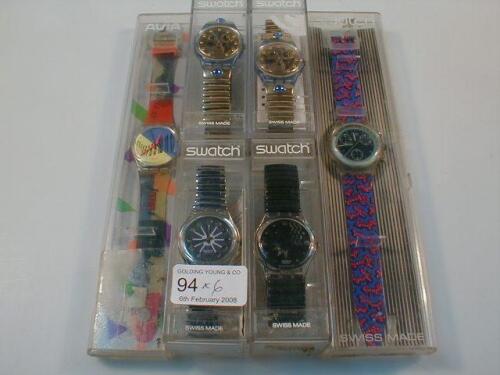 Six Swatch watches. £20-30