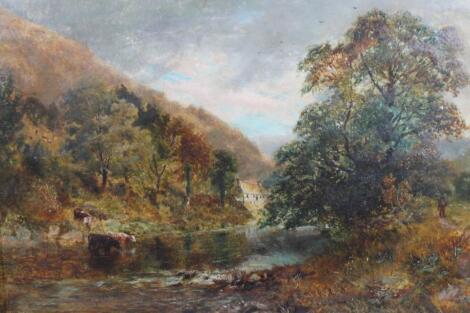 John Barker (Attributed). Cattle in stream with figure