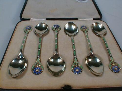 A set of six Edward VIII silver gilt teaspoons