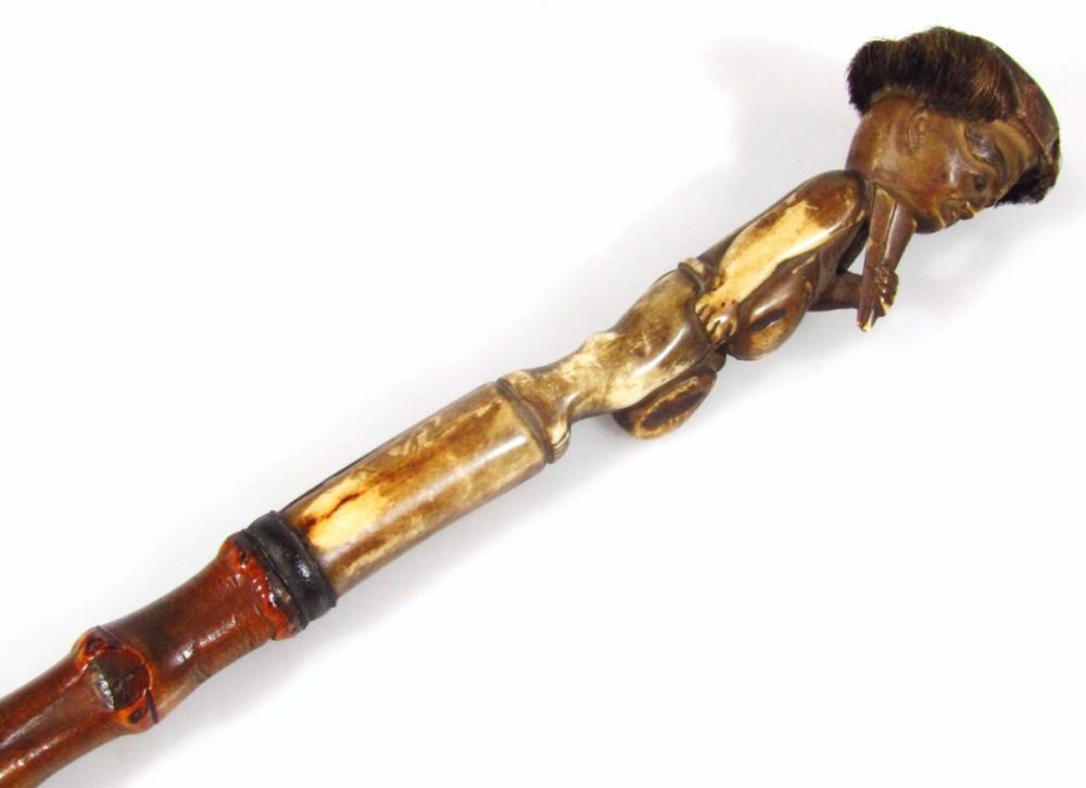 A 20thC African tribal walking cane