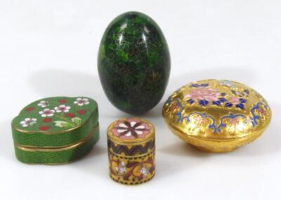 Various 20thC cloisonné enamel miniature boxes - 7