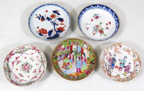 Various 19thC Chinese and other porcelain saucers