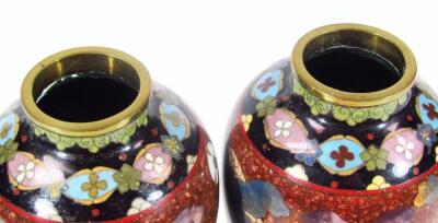 A pair of 20thC Chinese cloisonné vases - 5