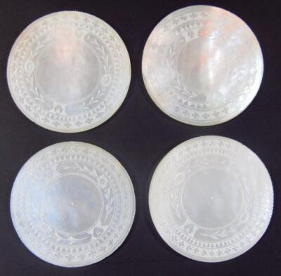 Various early 20thC mother of pearl gaming counters - 3