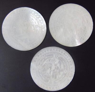 Various early 20thC mother of pearl gaming counters - 4