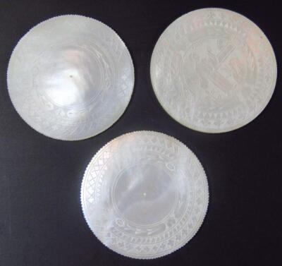 Various early 20thC mother of pearl gaming counters - 5