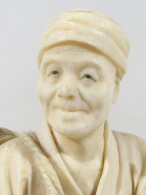 A Japanese Meiji period carved bone figure - 6