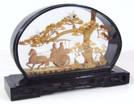 A 20thC oriental cork diorama