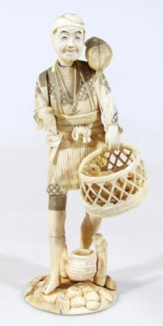 A late 19thC Japanese Taisho period Tokyo School ivory figure