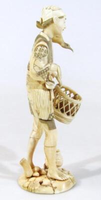 A late 19thC Japanese Taisho period Tokyo School ivory figure - 2