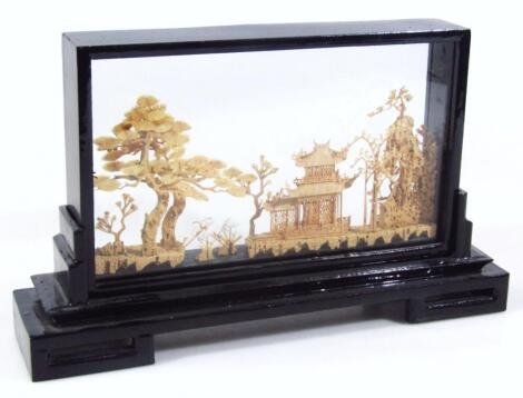 A 20thC oriental cork diorama