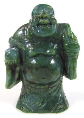 A Nephrite style polished figure of Buddha