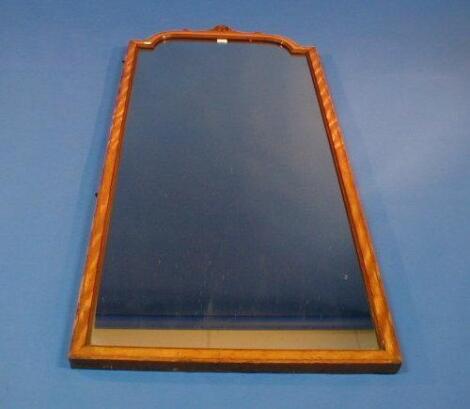 A late Victorian satinwood framed mirror