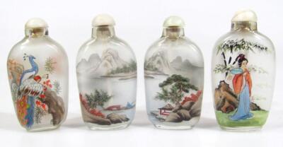 Three Japanese reverse glass snuff bottles - 2