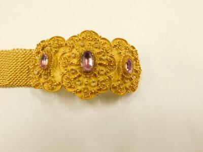 A suite of early 19thC pink topaz jewellery - 7