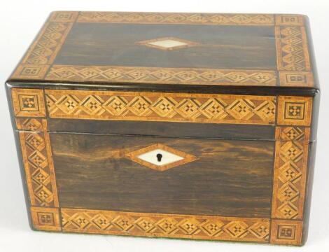 A 19thC Tunbridge style jewellery box