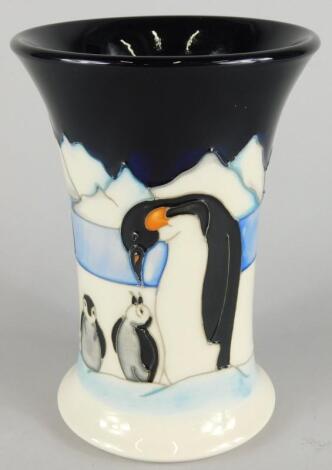 A Moorcroft Family On Ice pattern vase