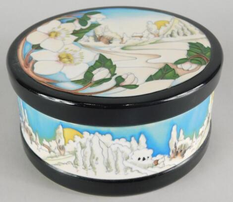 A Moorcroft Christmas Dawn lidded jar