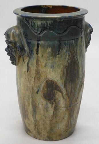 A large Continental stoneware vase