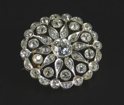 A diamond circular brooch