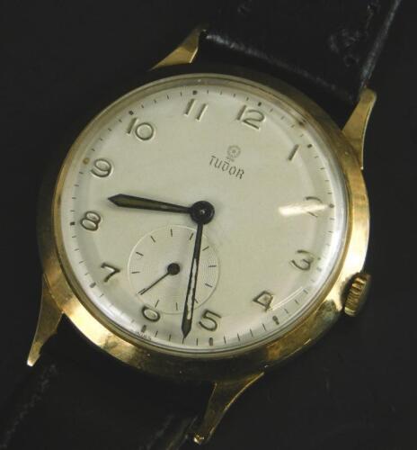 A 1950s Tudor Rolex gentleman's 9ct gold wristwatch